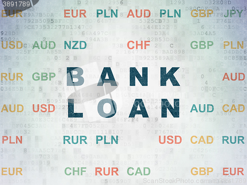 Image of Money concept: Bank Loan on Digital Data Paper background