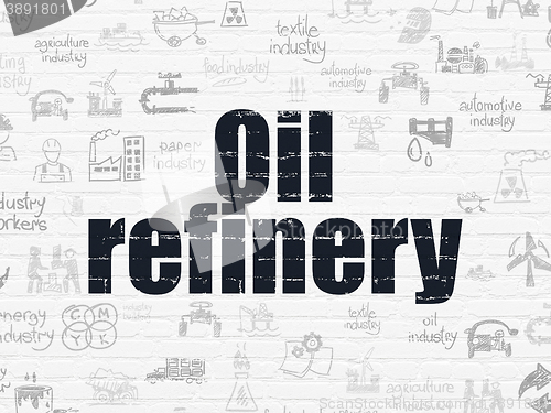 Image of Industry concept: Oil Refinery on wall background