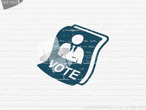 Image of Political concept: Ballot on wall background