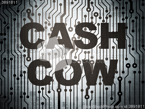 Image of Business concept: circuit board with Cash Cow