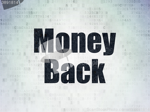 Image of Business concept: Money Back on Digital Data Paper background