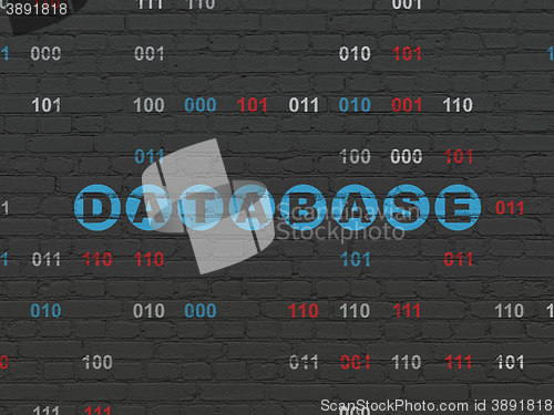 Image of Database concept: Database on wall background