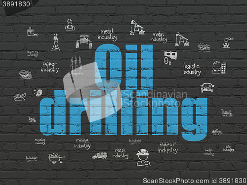 Image of Industry concept: Oil Drilling on wall background