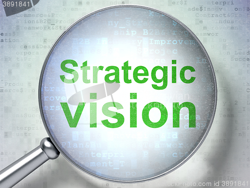 Image of Finance concept: Strategic Vision with optical glass