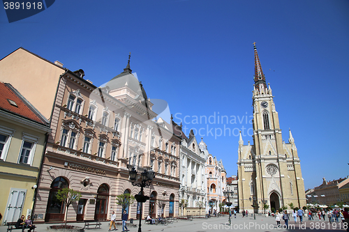 Image of NOVI SAD, SERBIA - APRIL 03: View of Liberty Square (Trg Slobode