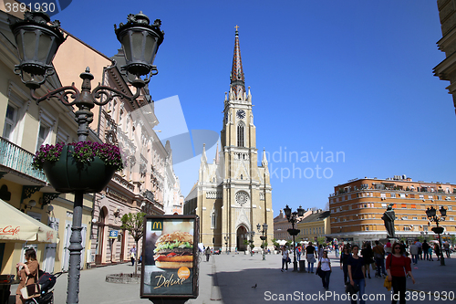 Image of NOVI SAD, SERBIA - APRIL 03: View of Liberty Square (Trg Slobode