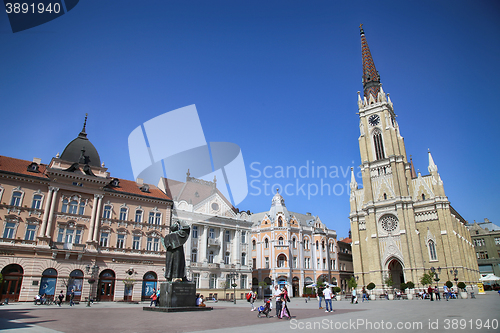 Image of NOVI SAD, SERBIA - APRIL 03: View of Liberty Square (Trg Slobode