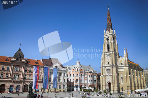 Image of NOVI SAD, SERBIA - APRIL 03: View of Liberty Square (Trg Slobode