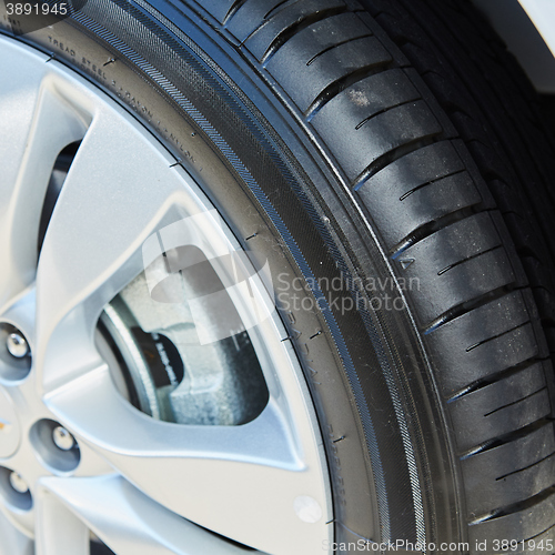 Image of Car wheel on a car - closeup