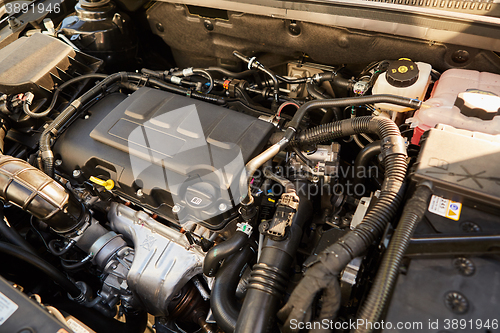 Image of Closeup photo of a clean motor block