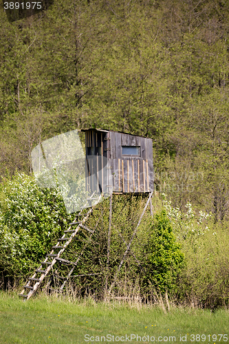 Image of Wooden Hunters High Seat, hunting tower