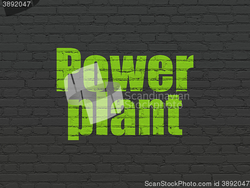 Image of Manufacuring concept: Power Plant on wall background