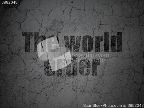 Image of Political concept: The World Order on grunge wall background