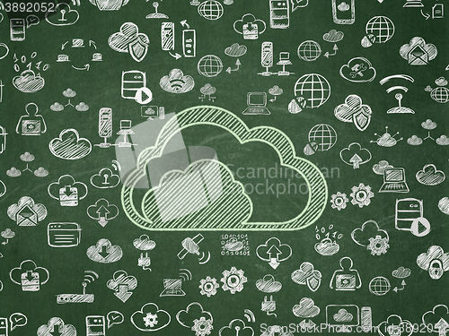 Image of Cloud computing concept: Cloud on School board background