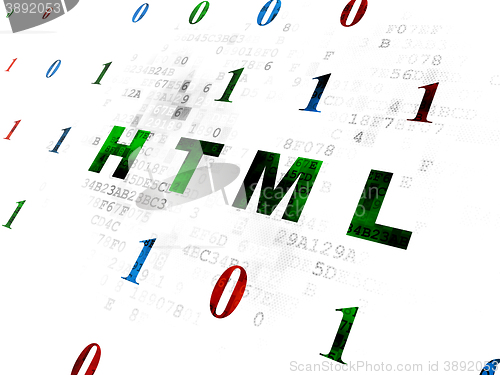 Image of Database concept: Html on Digital background