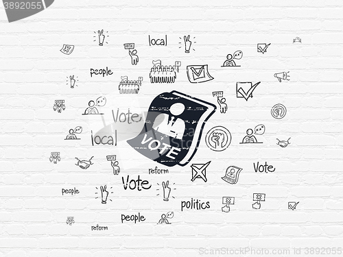 Image of Politics concept: Ballot on wall background