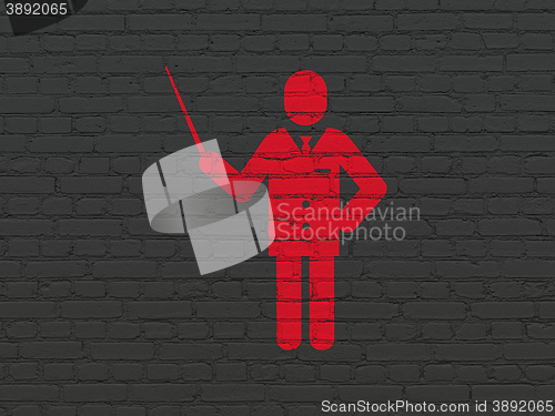 Image of Studying concept: Teacher on wall background