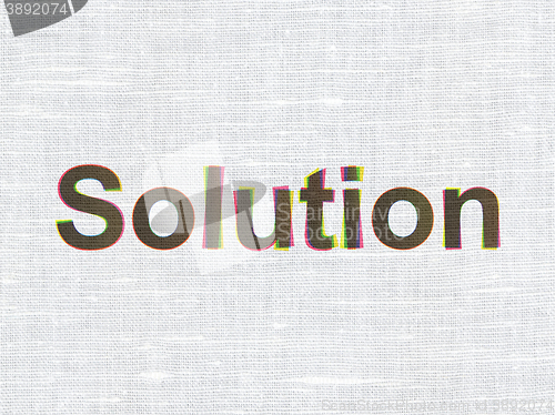 Image of Finance concept: Solution on fabric texture background