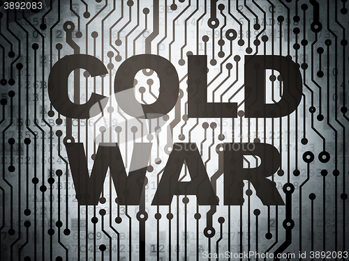 Image of Politics concept: circuit board with Cold War