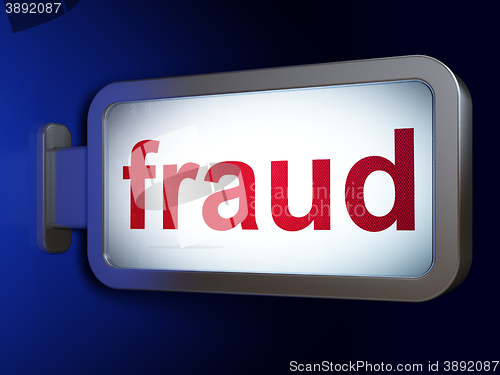 Image of Security concept: Fraud on billboard background