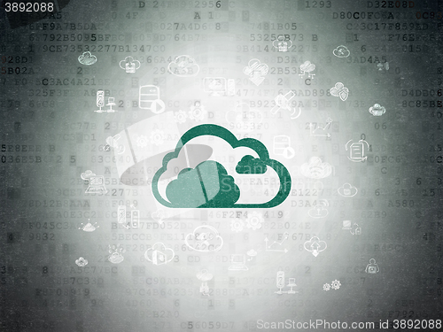 Image of Cloud technology concept: Cloud on Digital Data Paper background