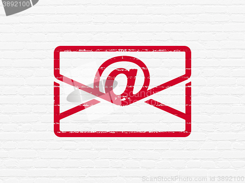 Image of Business concept: Email on wall background