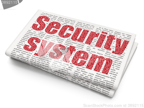 Image of Protection concept: Security System on Newspaper background