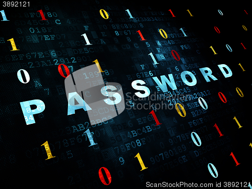Image of Safety concept: Password on Digital background