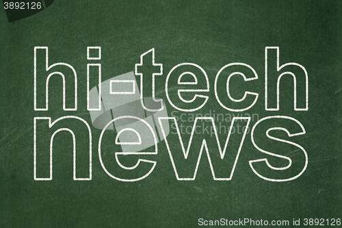 Image of News concept: Hi-tech News on chalkboard background