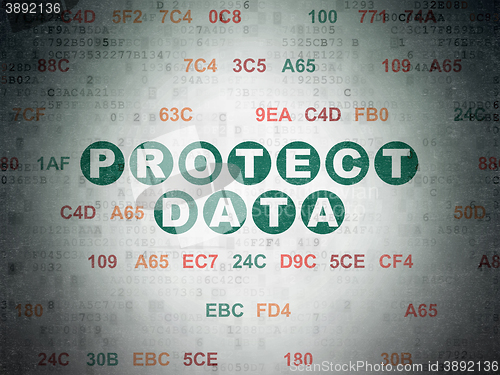 Image of Security concept: Protect Data on Digital Data Paper background