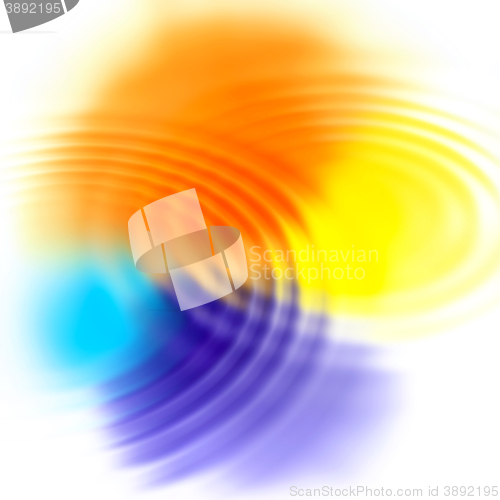 Image of Abstract color spots and concentric ripples