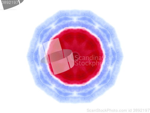 Image of Bright abstract blue and red watercolor shape