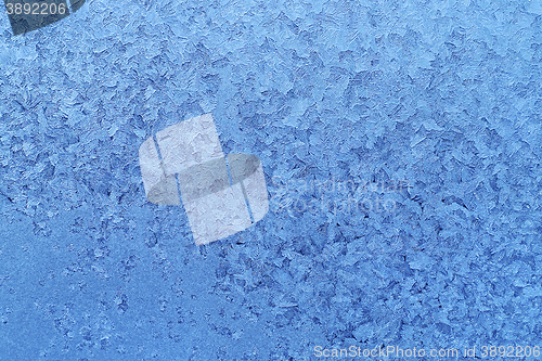 Image of Natural ice pattern on winter glass