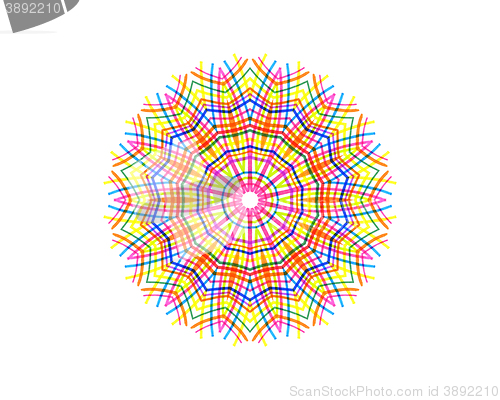 Image of Abstract concentric pattern from color lines