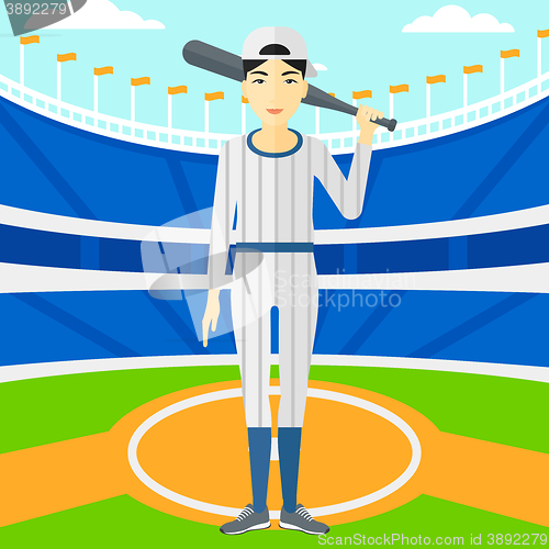Image of Baseball player with bat.