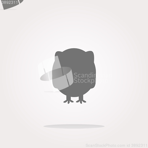 Image of vector Owl on icon button isolated. Web Icon Art. Graphic Icon Drawing