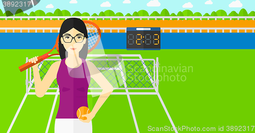Image of Big tennis player.