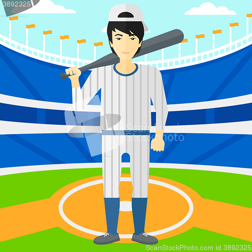 Image of Baseball player with bat.
