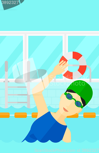 Image of Swimmer training in pool.