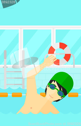 Image of Swimmer training in pool.