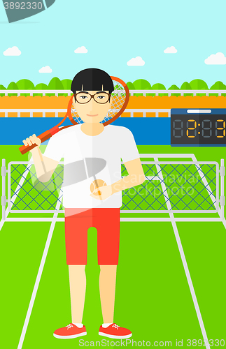Image of Big tennis player.