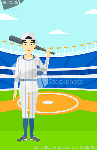 Image of Baseball player with bat.