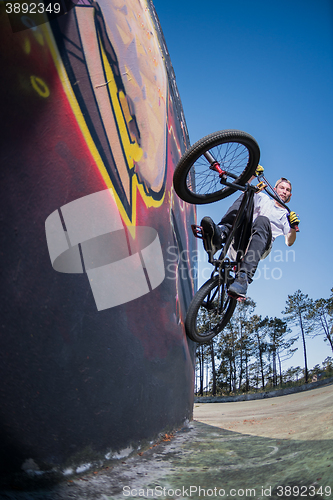 Image of BMX Bike Stunt Wall Ride