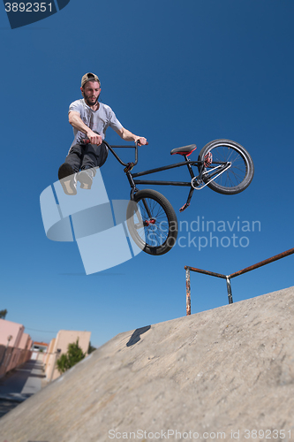 Image of BMX Bike Stunt tail whip