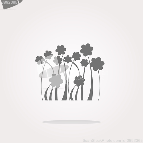 Image of vector Flower web icon button isolated on white. Web Icon Art. Graphic Icon Drawing
