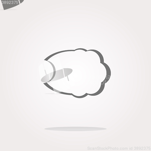 Image of Comic speech bubble sign icon. Chat think symbol. Circle flat button with shadow. Modern UI website navigation. Web Icon Art. Graphic Icon Drawing