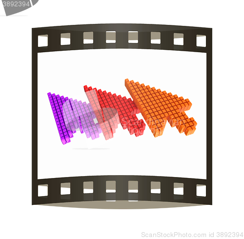 Image of Set of Link selection computer mouse cursor on white background. The film strip