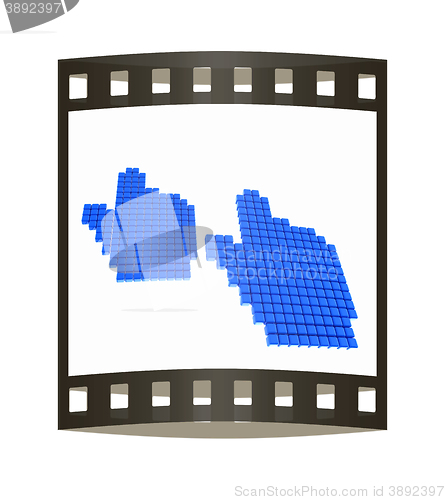 Image of Set of Link selection computer mouse cursor on white background. The film strip