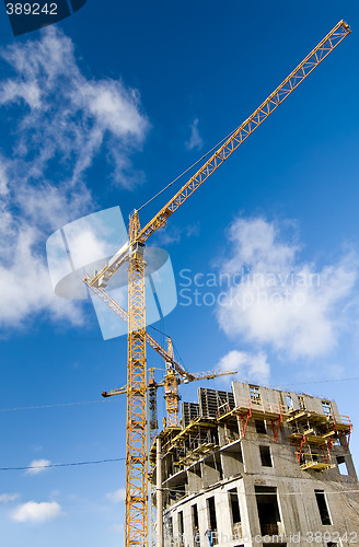 Image of cranes at the construction place