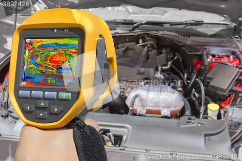 Image of Recording Car Engine With Thermal Camera